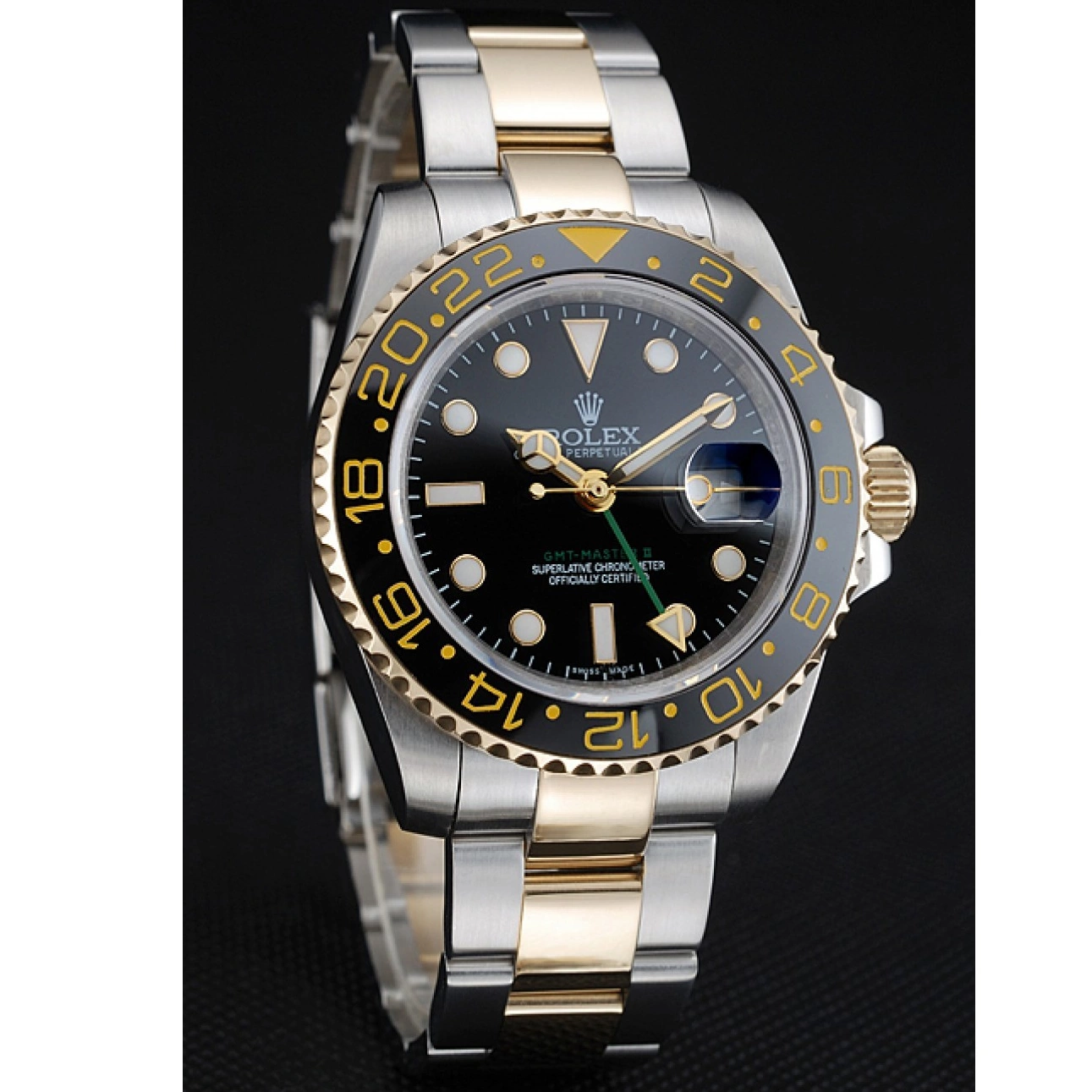 Aaa replica watch Dial Black Black Swiss 80295 Bezel GMT Master Rolex 0728
